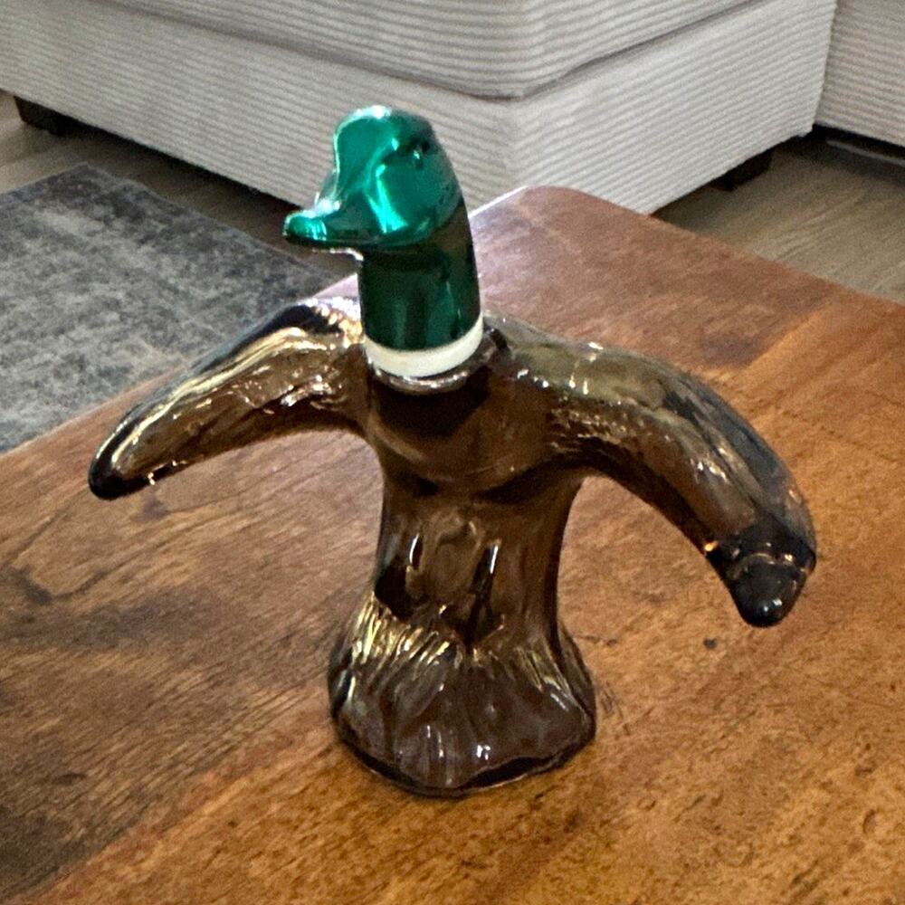 Vintage Avon Art Glass Duck Figurine 3D Effect 6 in Tall, 6 in L